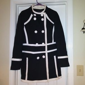 Black and White Contemporary Pea Coat